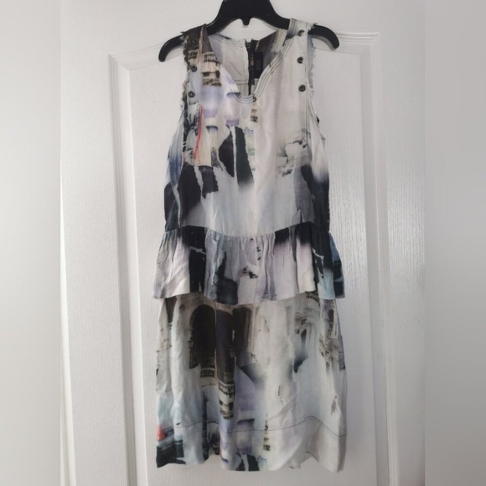 Diesel Dress Abstract Print Size Small Ligh blue Gray colours